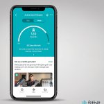 Fitbit app iOS showing Active Zone Minutes weekly view in PR template.